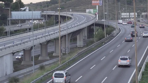 Traffic in multiple lane highway Stock-Footage 97890433