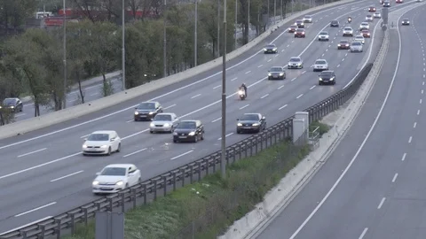 Traffic in multiple lane highway Stock-Footage 97890437
