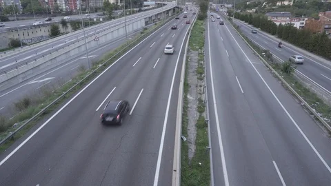 Traffic in multiple lane highway Stock-Footage 97890442