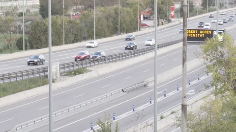 Traffic in multiple lane highway Stock-Footage 97890476