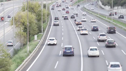Traffic in multiple lane highway Stock-Footage 97890748