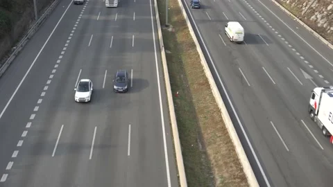 Traffic in multiple lane highway Stock Footage 142318241
