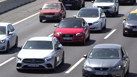 Traffic in multiple lane highway Stock Footage 238401641