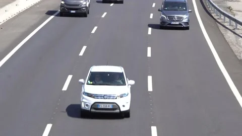 Traffic in multiple lane highway Stock Footage 238401655