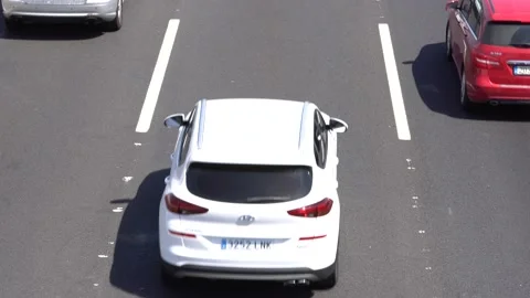 Traffic in multiple lane highway Stock Footage 238483839