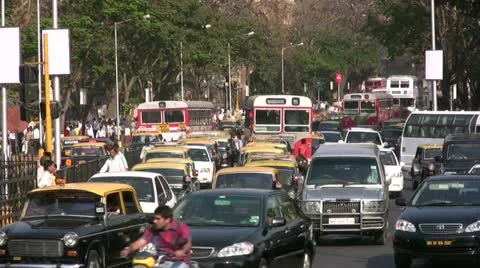 Traffic in Mumbai, India Stock Footage 11018674