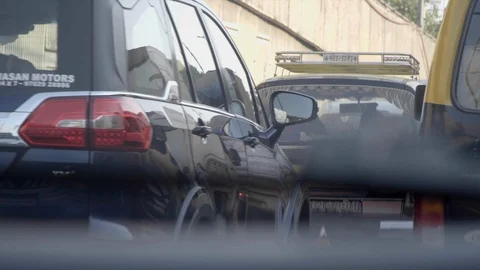 Traffic in Mumbai from inside a car Stock Footage 112066740