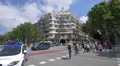 Traffic near Casa Mila in Barcelona 4k or 4k+ Resolution