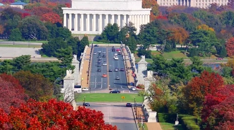 Traffic Near Lincoln Memorial Bridge Timelapse Stock Footage 59173302