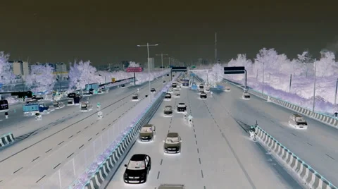 Traffic in negative form Stock-Footage 32728384