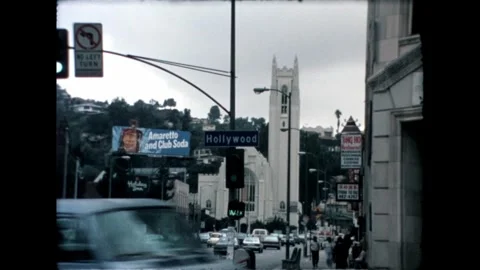 Traffic next to Hollywood Stock Footage 276289582