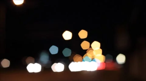 Traffic at Night 40 mph Stock Footage 51469235