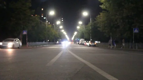 Traffic in the night city Stock Footage 119078962