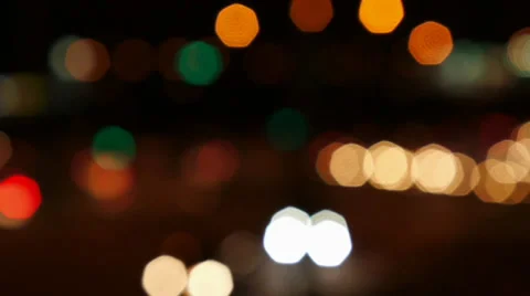 Traffic at night with flare light Stock Footage 32325609