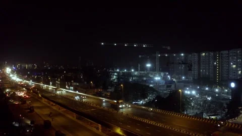 Traffic Night Flyover Stock Footage 253502602