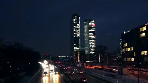 Traffic at night Stock Footage