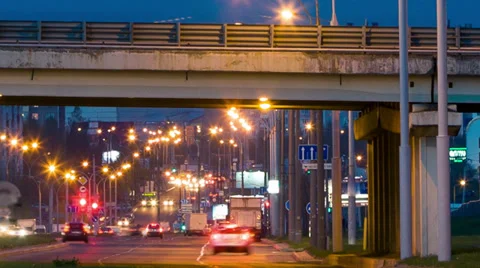 Traffic at night Stock Footage 37625044