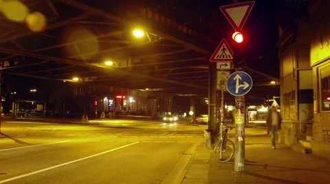 Traffic at night Stock Footage 53852556