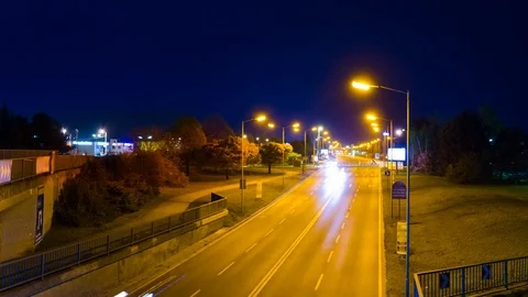 Traffic at night Stock Footage 74538255