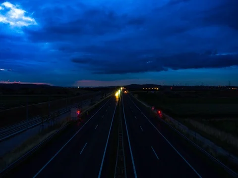 Traffic at night Stock Footage 77654290