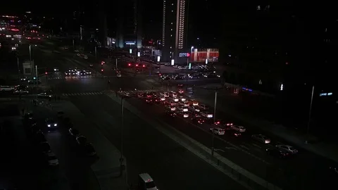 Traffic at night Stock Footage 78384558