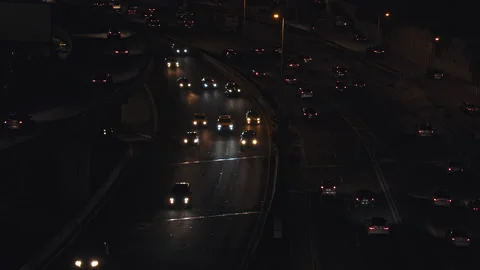 Traffic at Night Stock Footage 142758557