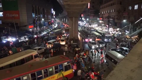 Traffic at night Stock Footage 252864069