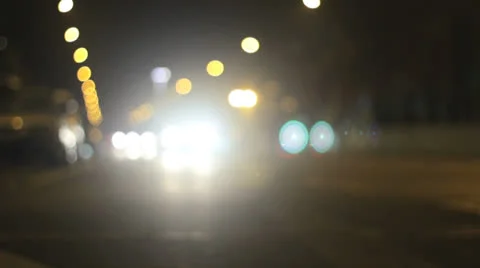 Traffic in night outdoor close up Stock Footage 24825580
