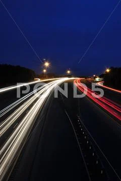 Traffic at night Stock Photos