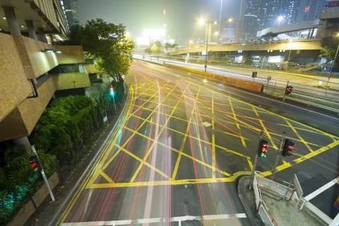 Traffic night Stock Photos