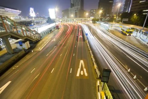 Traffic night Stock Photos