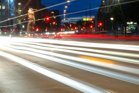 Traffic by night Foto stock
