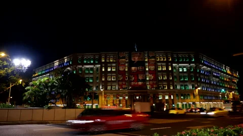 The Traffic Night Scene at Junction Stock Footage 40874659