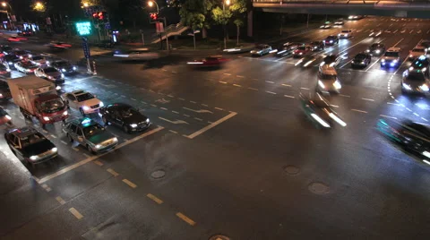 Traffic night time lapse 2 24 static Stock Footage 40426305