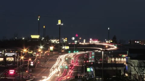 Traffic at Night Time Lapse 库存影片 8826673