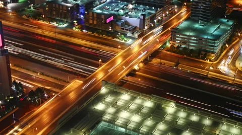 Traffic at night, time lapse Stock Footage 46829955
