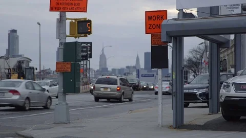 Traffic Northern Blvd Stock Footage 74109277