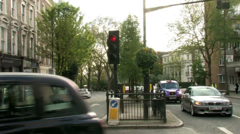 Traffic in Notting Hill Stock Footage 24764999