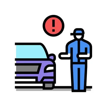 Traffic offense color icon vector illustration Stock Illustration