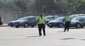Traffic Officers directing traffic in Los Angeles HD Footage