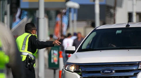 Traffic officers in Los Angeles Downtown... | Stock Video | Pond5