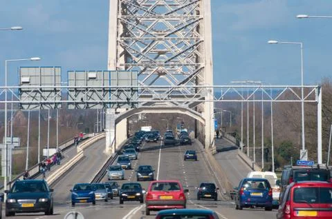 Traffic over a bridge Stock Photos