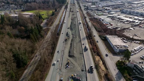 Traffic Over The Trans-Canada Highway (Highway 1) During Construction In Vídeos de archivo 332685190