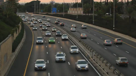 Traffic from over view 2 Stock Footage 30237237