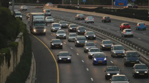 Traffic from over view Stock Footage 30239334