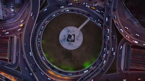 Traffic On The Overpass In The Evening Stock Footage 169079277