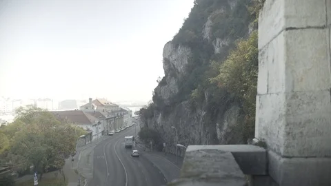 Traffic passing in Budapest Stock Footage 81670780