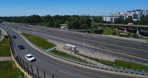 Traffic Passing A Highway Intersection Stock Footage 90601479