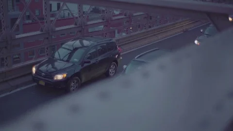 Traffic Passing Over The Brooklyn Bridge Stock Footage 85261406