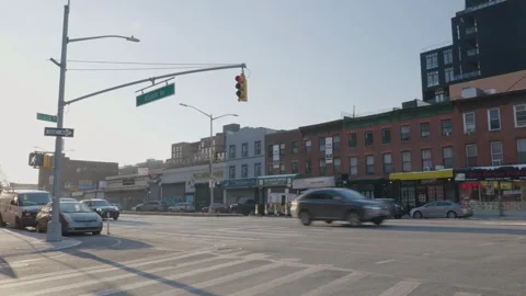 Traffic passing through Brooklyn Stock Footage 266973416